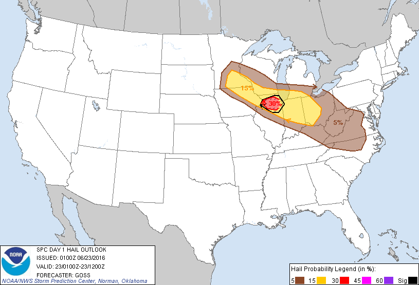 SPC Day 1 Hail Outlook