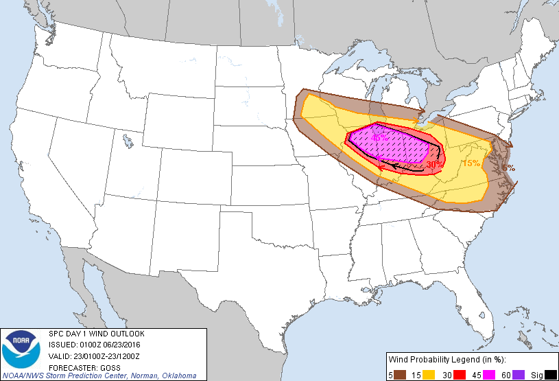 SPC Day 1 Wind Outlook