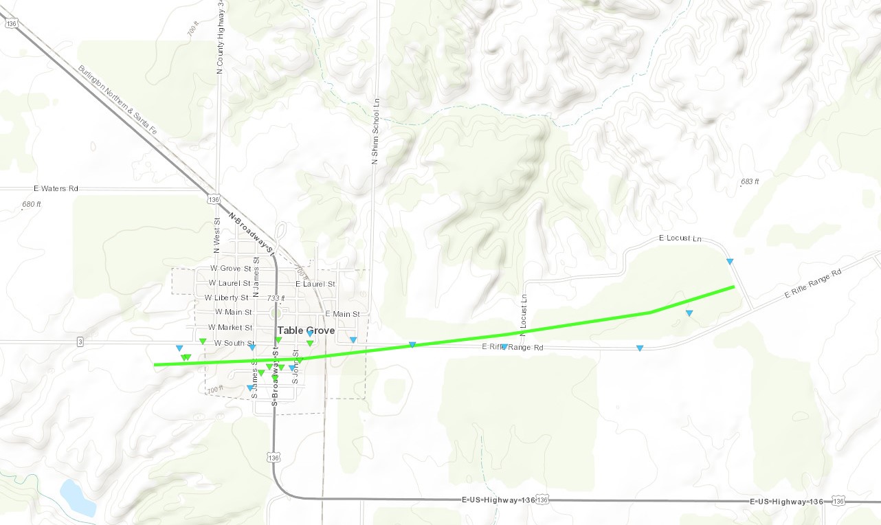 Table Grove tornado track