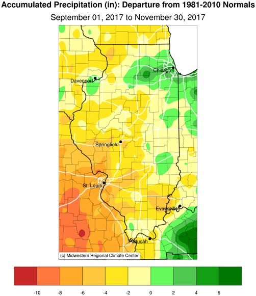 Fall 2017 IL Precipitation Departure from Normal