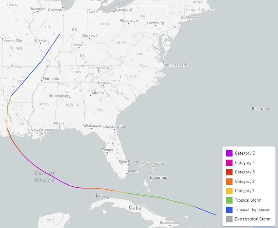 Track of Hurricane Rita