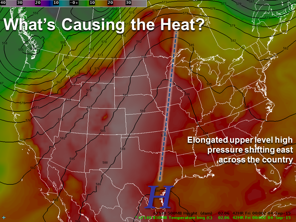 GFS temperature image for late this week