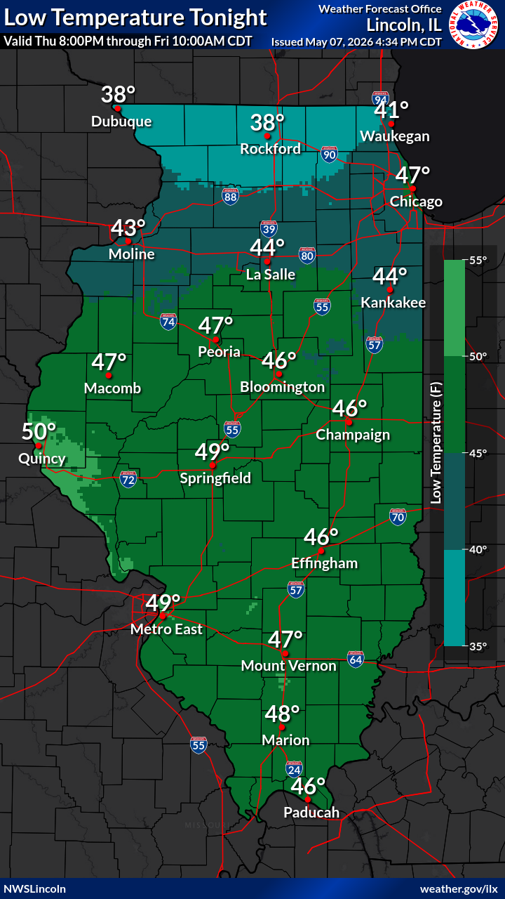Low temperatures tonight