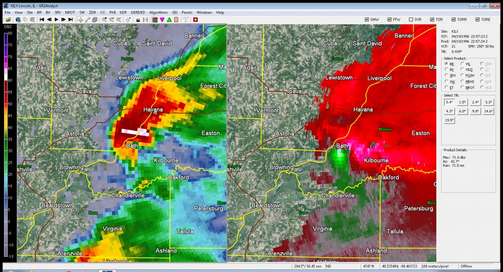 Radar Image from 5:57 pm
