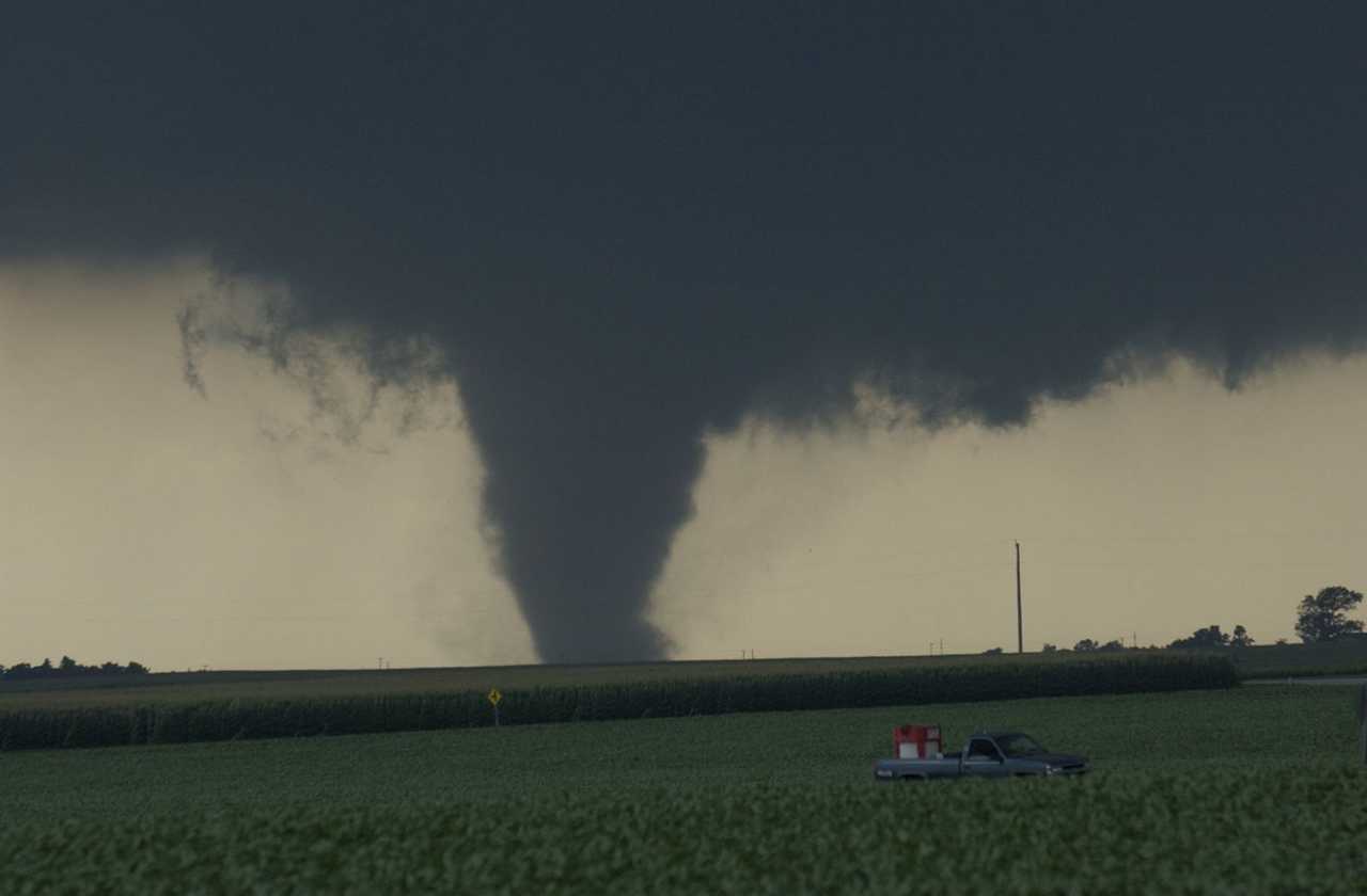 Photo of F4 tornado between Roanoke and Eureka. Photo by Steve Smedley (Bloomington Pantagraph)