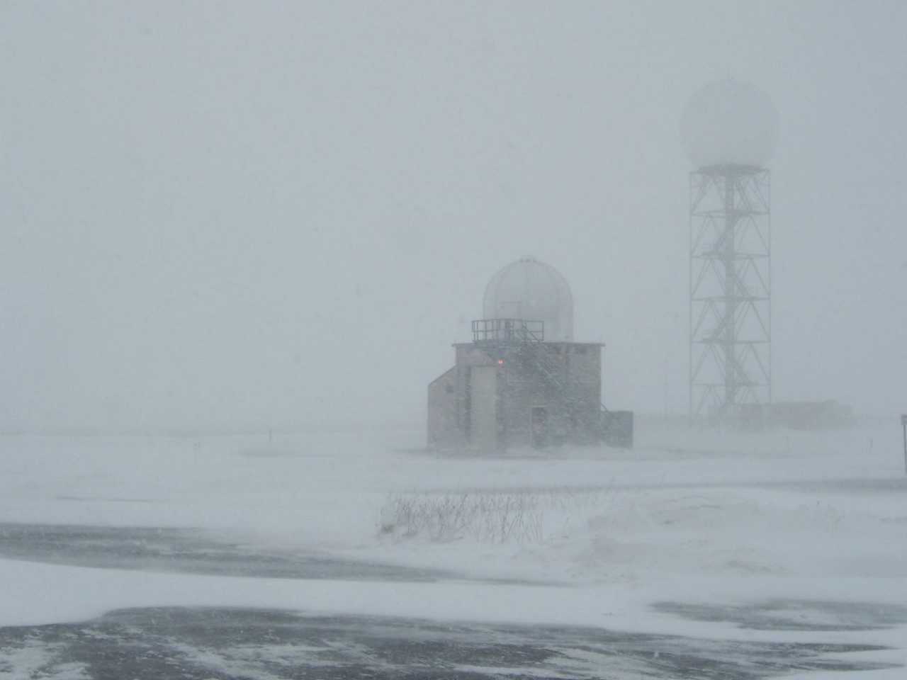 Whiteout conditions at the National Weather Service in Lincoln