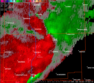 Storm Relative Motion image from 12:51 pm