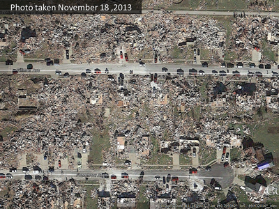 Zoomed in view of Washington via satellite imagery on November 18