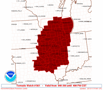 Tornado Watch #561 issued at 8:40 am