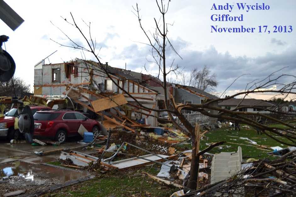 Damage in Gifford.  Photo by Andy Wycislo