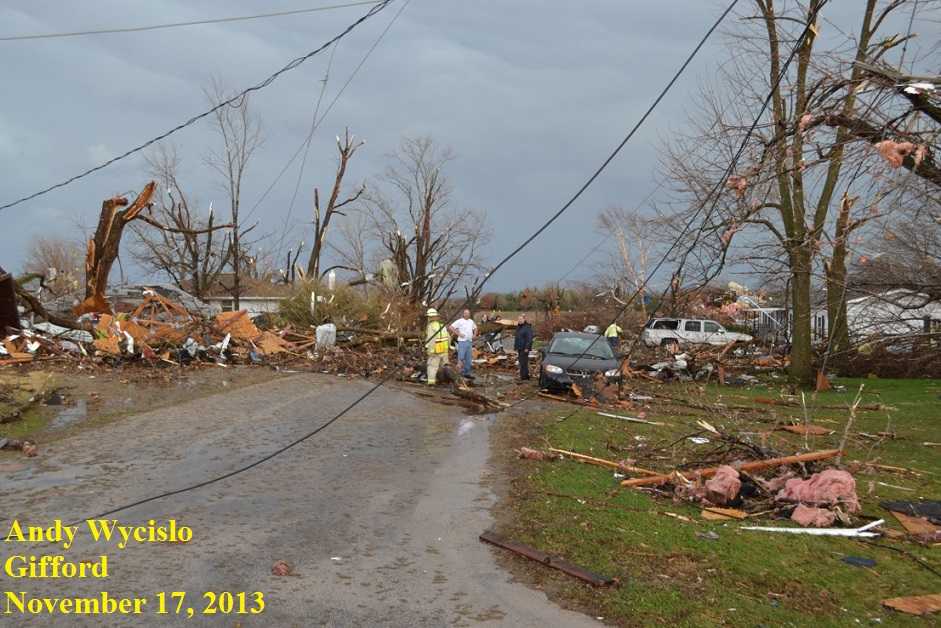 Damage in Gifford.  Photo by Andy Wycislo
