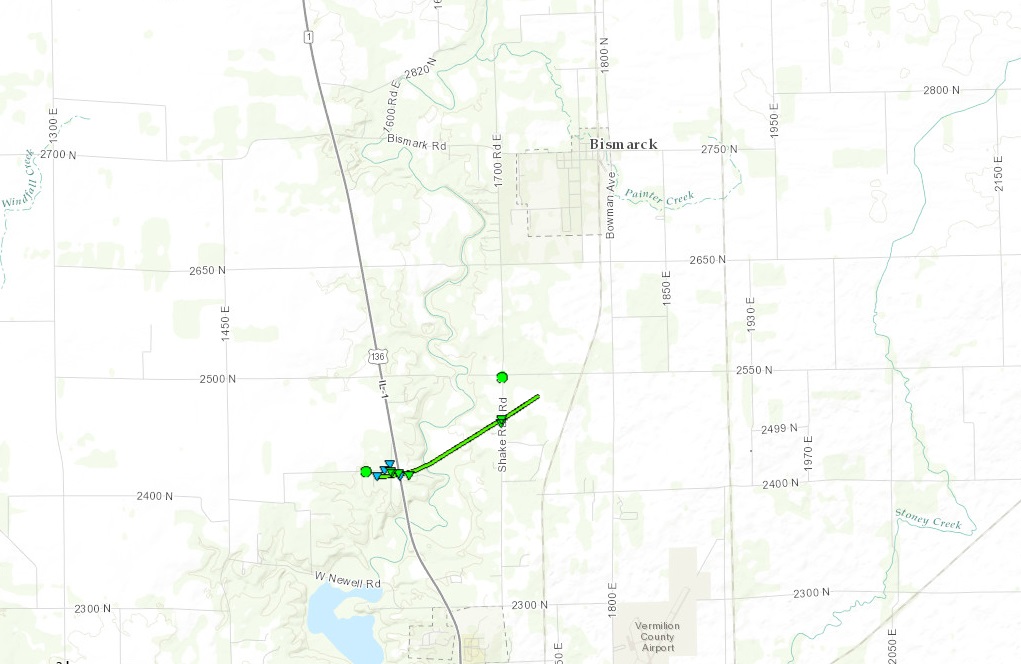 Bismarck tornado track map