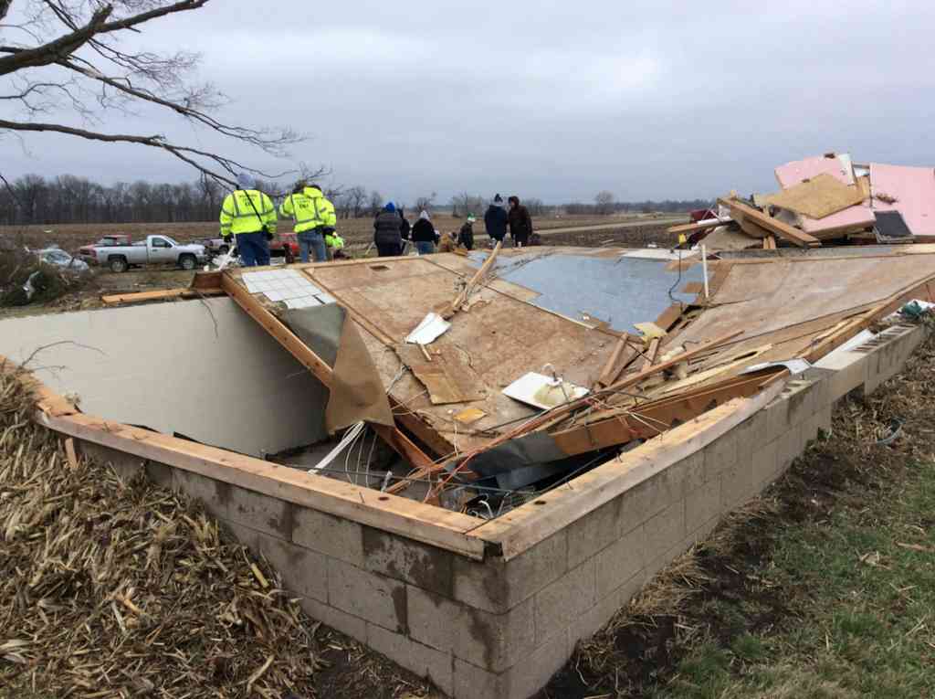 Home destroyed, west of Washburn