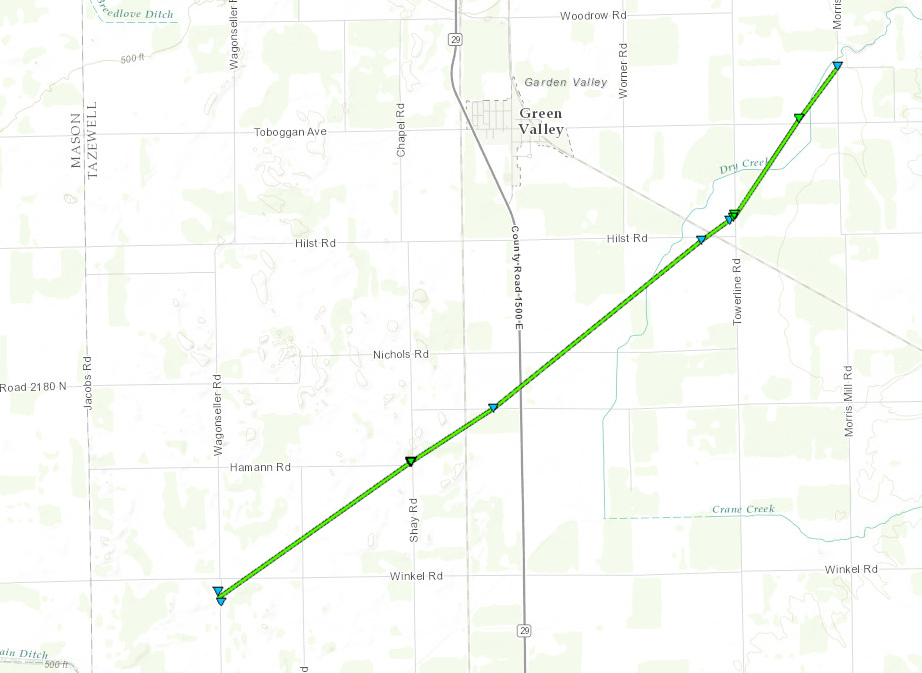 Green Valley tornado track