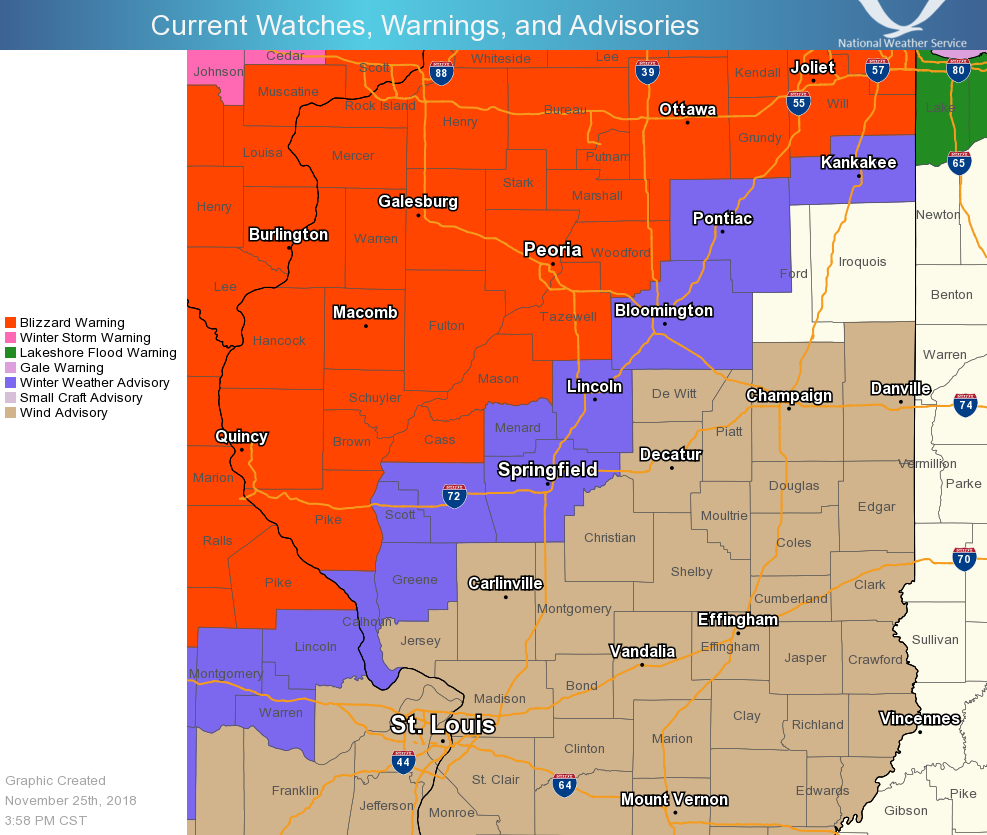 Warning and advisory map