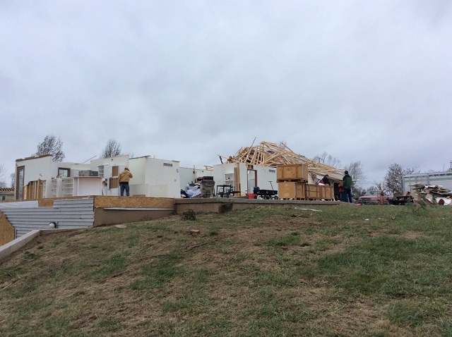 Damage in Taylorville. NWS photo.