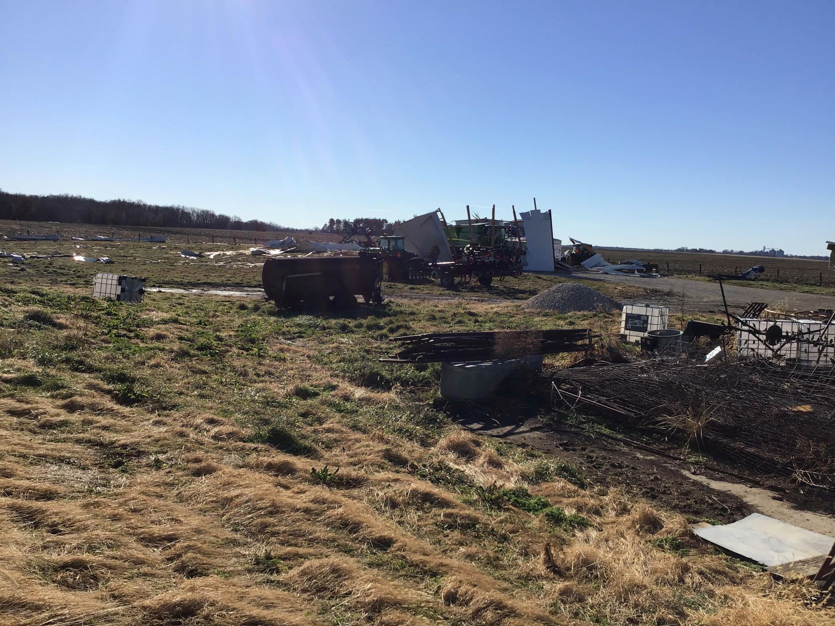 Damage to a farm east of Atterberry