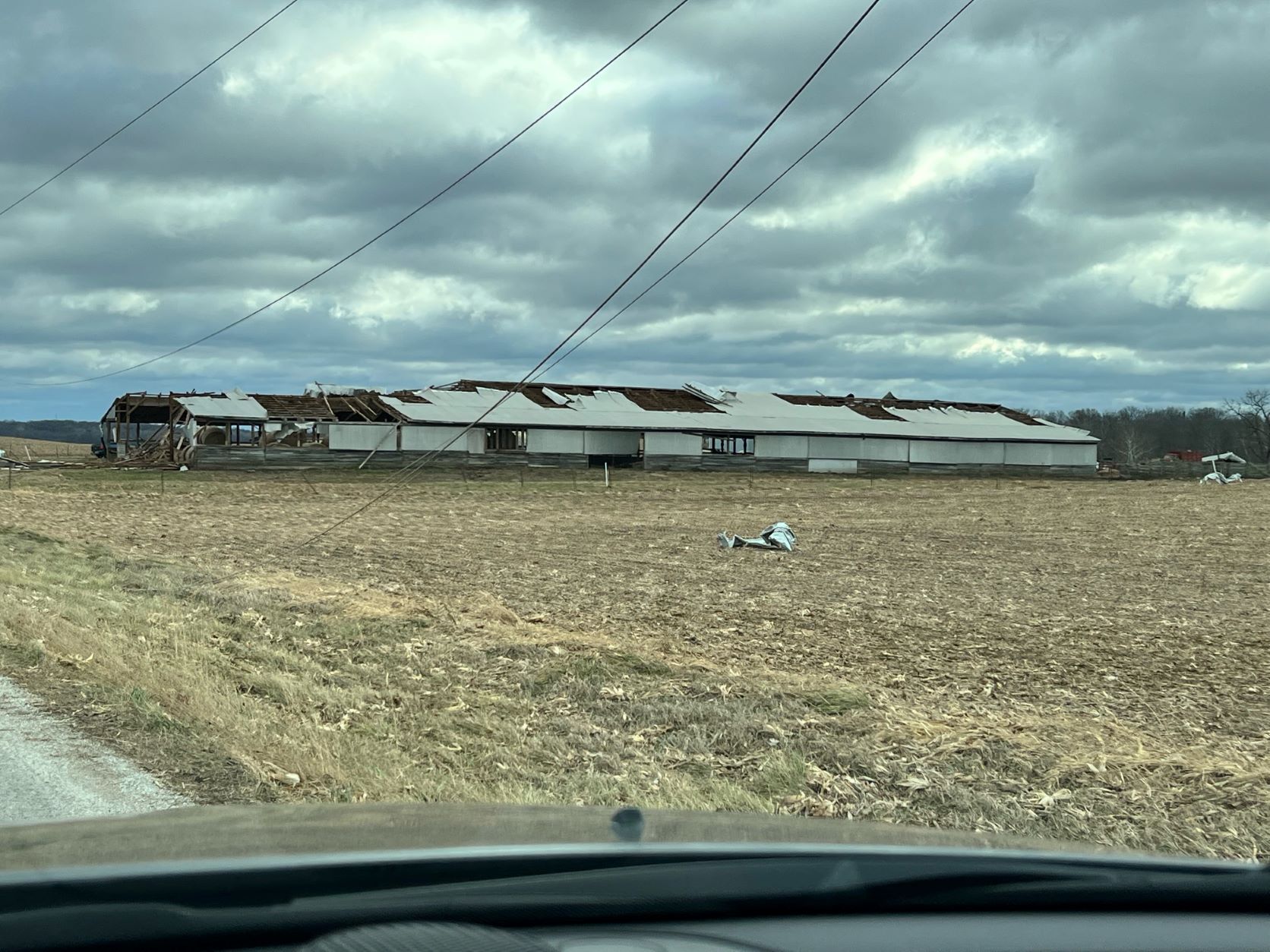 Damage to a farm east of Atterberry