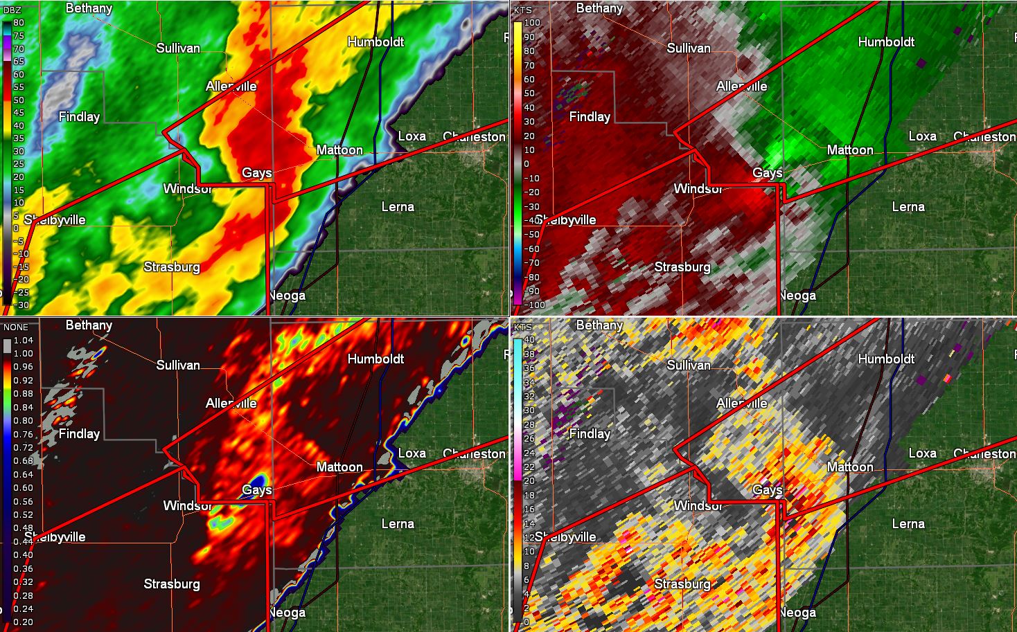 Radar image near Gays