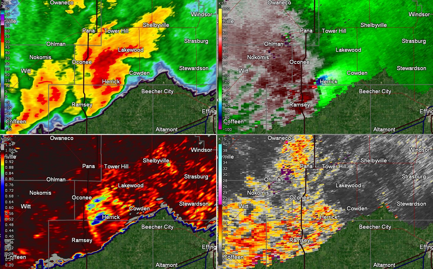 Radar image near Herrick