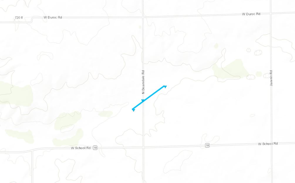 Southwest Maroa tornado track