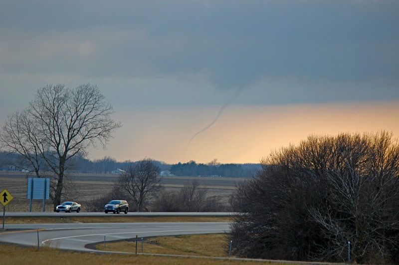 Rope funnel cloud near Illiopolis, IL taken by Jeff Frame