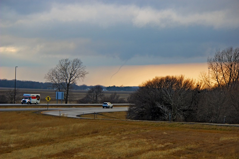 Rope funnel cloud near Illiopolis. Photo courtesy Jeff Frame.
