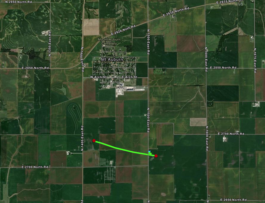 Track Map of Mt. Auburn tornado