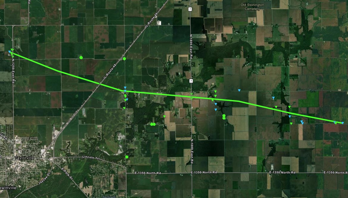 Track Map of Taylorville tornado