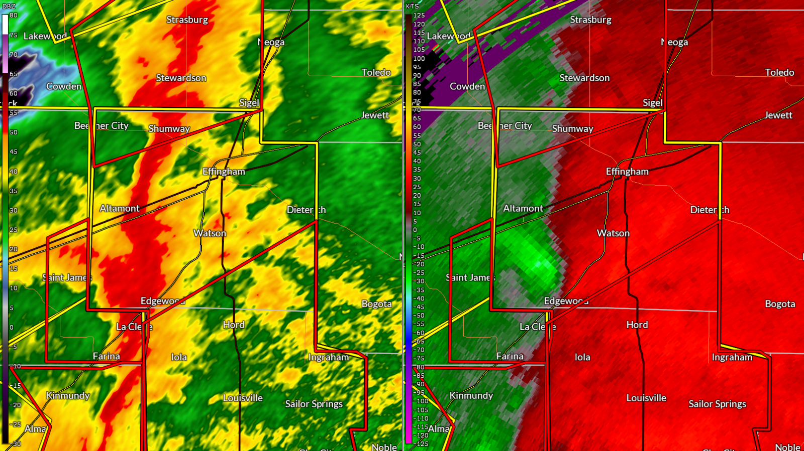 Doppler radar image from 6:11 pm