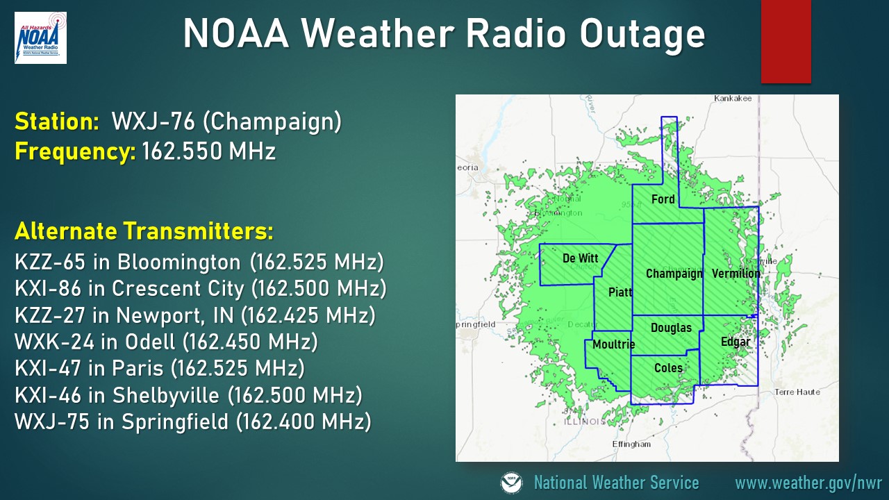 Champaign NOAA Weather Radio outage information