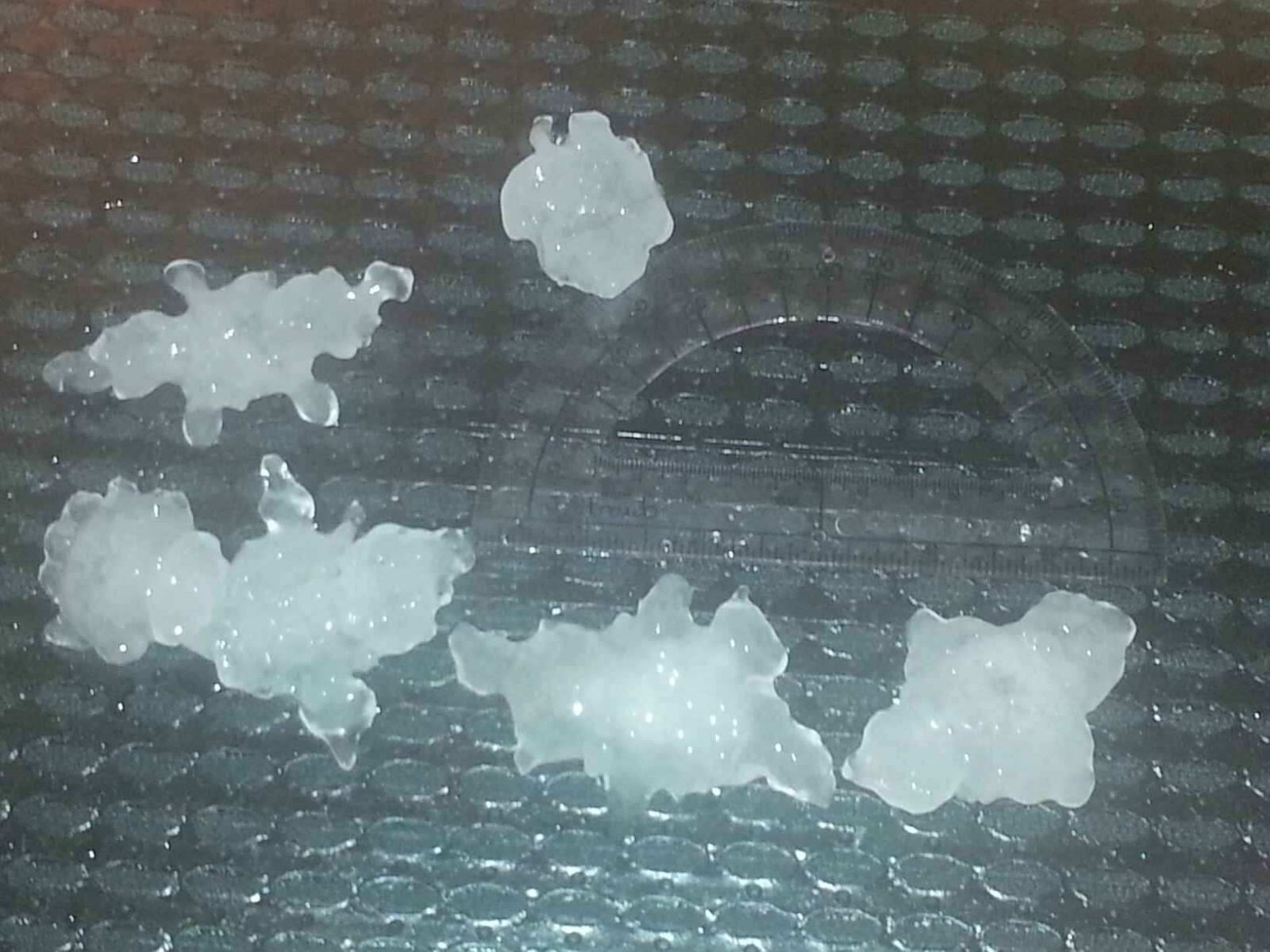 Large hail in Mahomet, IL April 9, 2015. Photo by Kristen Claybrooke.