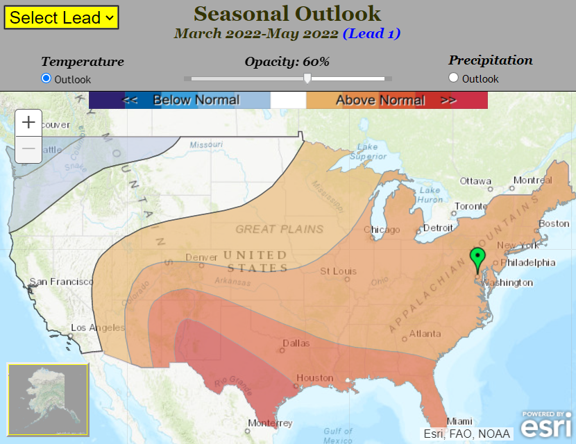 Spring 2022 Temperature Outlook