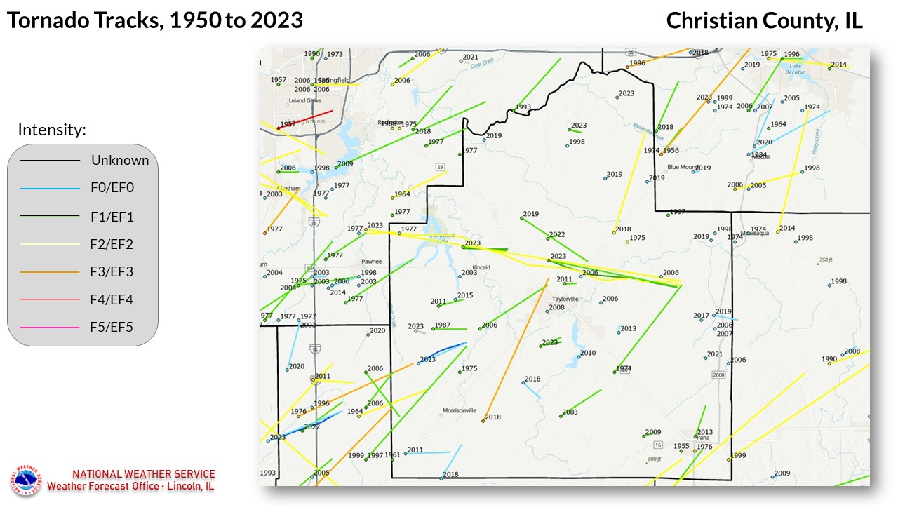 Christian County tornadoes since 1950