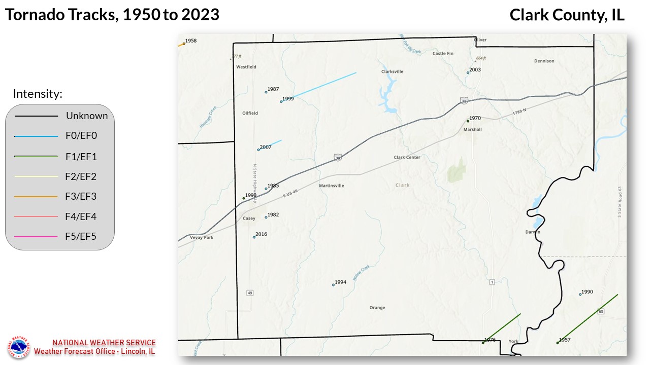 Clark County tornadoes since 1950