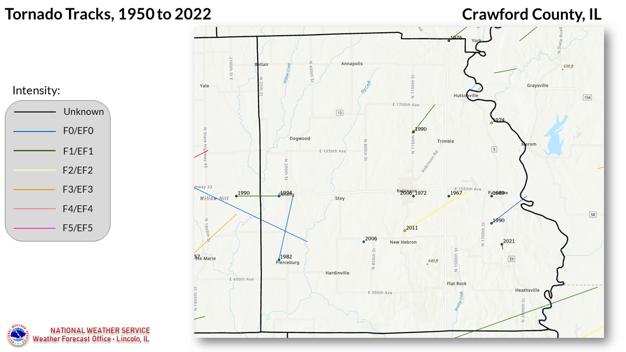 Crawford County tornadoes since 1950