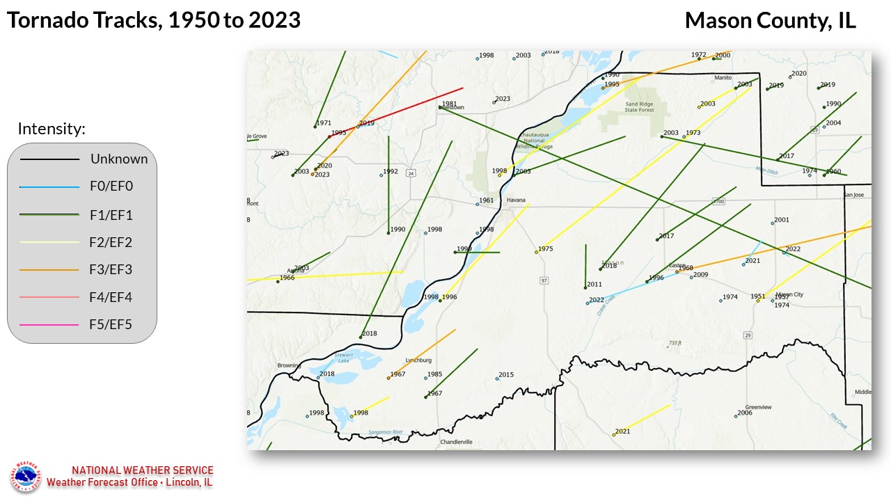 Mason County tornadoes since 1950