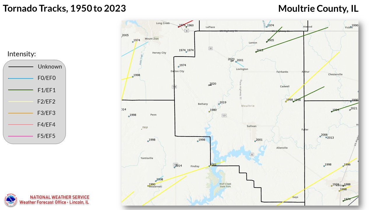 Moultrie County Tornadoes Since 1950