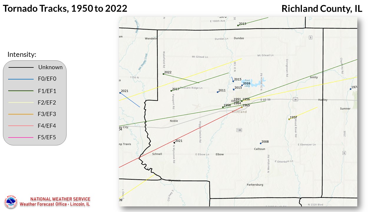 Richland County tornadoes since 1950