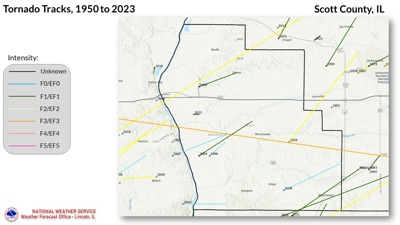 Scott County tornadoes since 1950