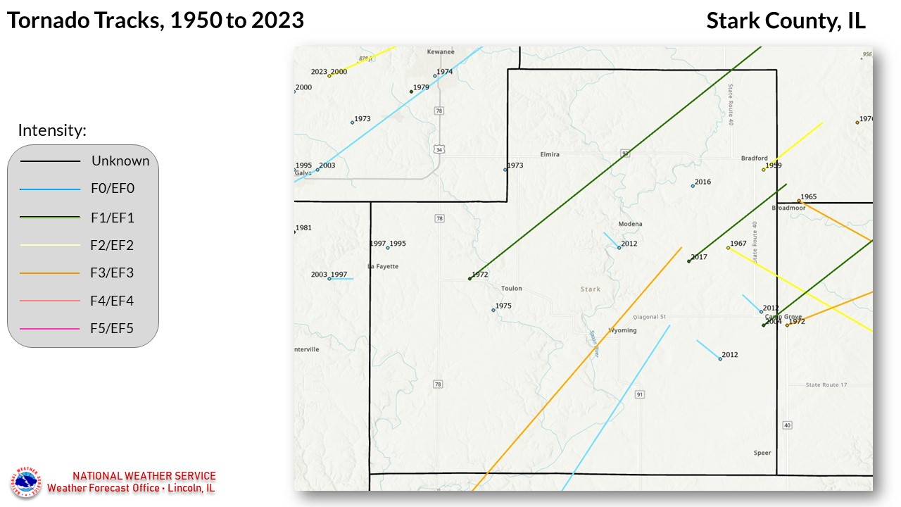 Stark County Il Gis Stark County Tornadoes Since 1950