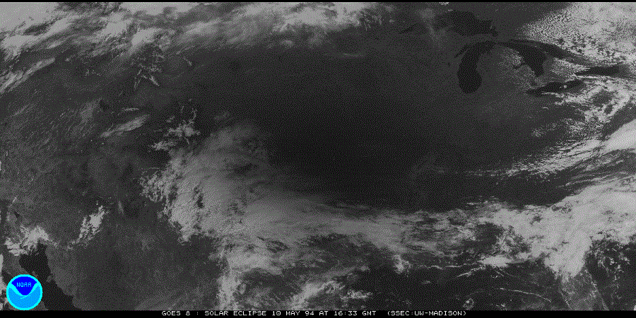 Visible satellite image of the eclipse