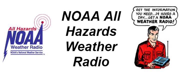 NOAA All Hazards Weather Radio logos and wording
