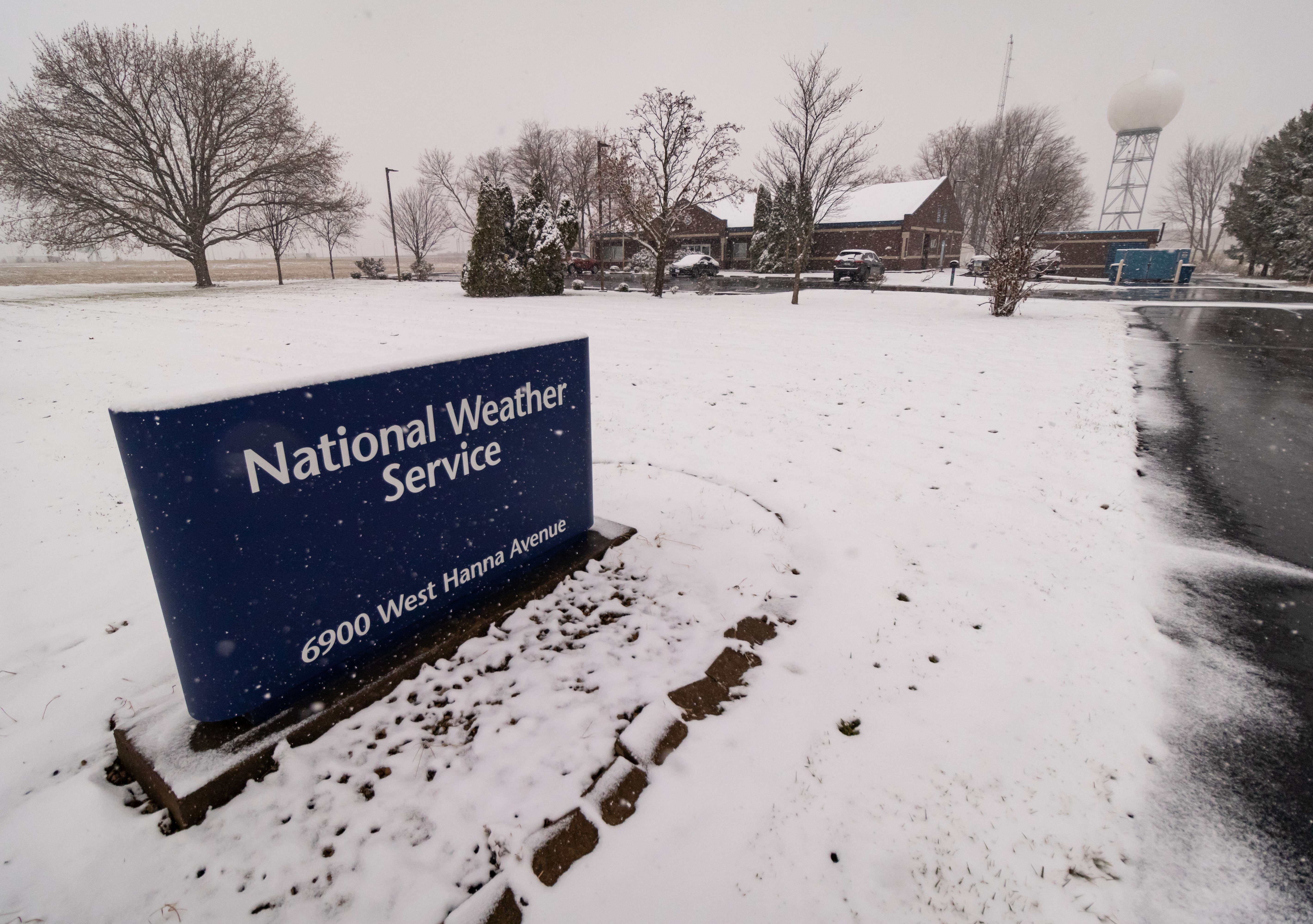 Snow on the ground at NWS Indianapolis in February 2023