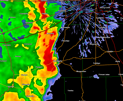 Radar image of storm in Morgan County