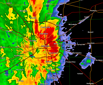 Radar image of storm in Marion County