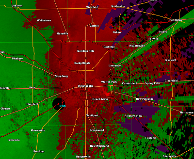 Velocity image of storm in Marion County