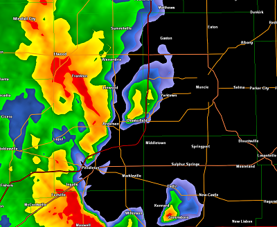 Radar image of storm in Madison County