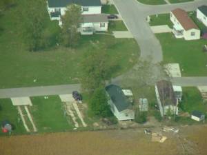 Tornado Damage - Trailer Damage just northwest of Pendleton near I-69 and SR 13