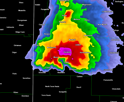 Radar image of supercell storm